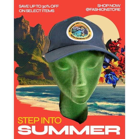 Beige Blue Faith Promise Church Baseball Hat Cap Knoxville TN Golf Protection - Picture 1 of 7